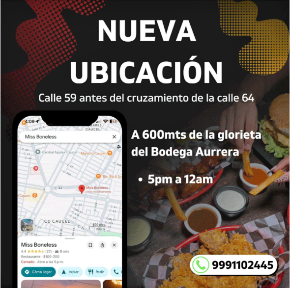 Nueva ubicación en Caucel: Calle 59 antes del cruzamiento de la calle 64. Horario 5 pm a 12 am.